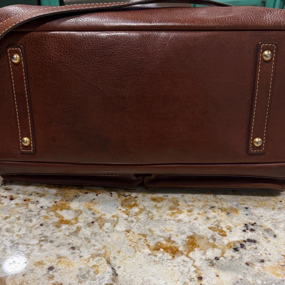 Dooney & Bourke Florentine Clayton chestnut Brown Leather Satchel - Picture 9 of 10